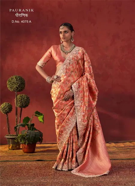 Pauranik By Manjula Viscose Embroidery Work Border Saree
